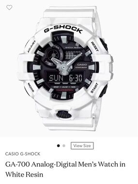 G-Shock GA-700 Men's White and Black Analog-Digital Watch